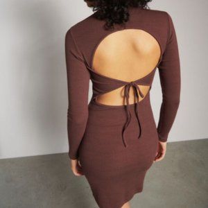 DYNAMITE Tie-Back Ribbed Mini Dress (M)
